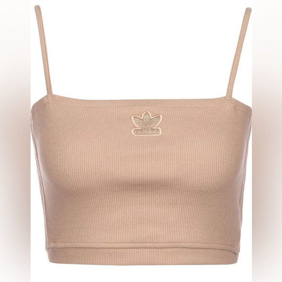 Adidas Spaghetti Strap Crop Top Women’s Size Medium RibbedTank Top Sz: M - Picture 5 of 5